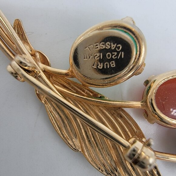 VINTAGE 1950-60'S BURT CASSELL Brooch 12K GOLD FILLED‎ GENUINE SCARAB PIN - Picture 3 of 4